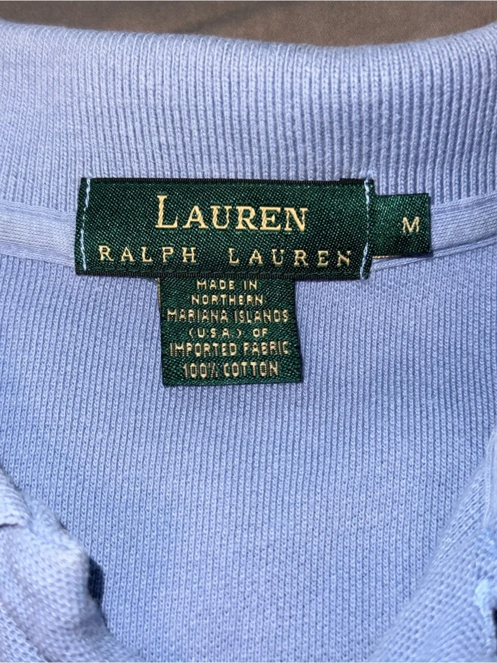 Ralph Lauren Light Blue Polo with Gold Crest Embroidery